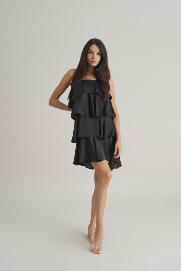 Fluffy / little black dress