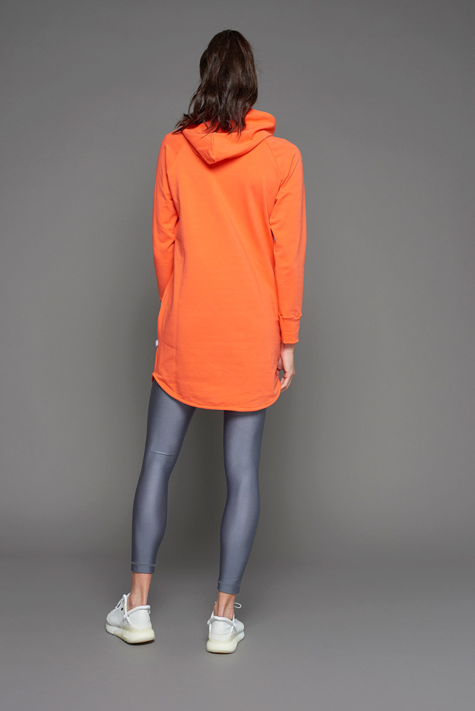 Lotus hooded dress/ orange